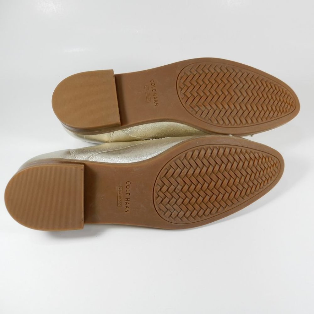 COLE HAAN The Go-to Arden Oxford Shoes Size 6.5 Soft Gold Metallic Leather NEW - Picture 12 of 12